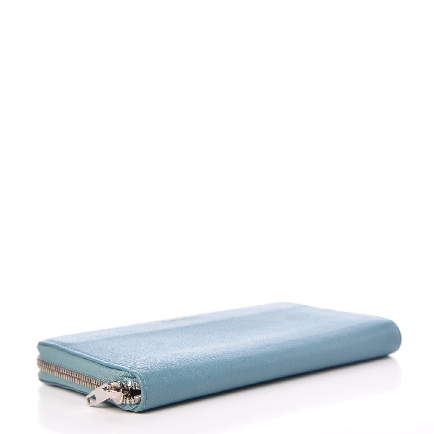 Calfskin Essential Continental Zip Around Wallet Bleu