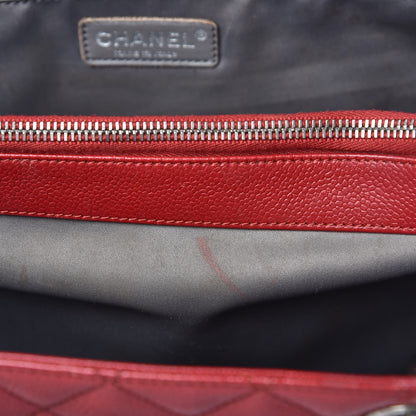 Chanel Caviar Quilted XL Grand Shopping Tote GST Red 8 of 13