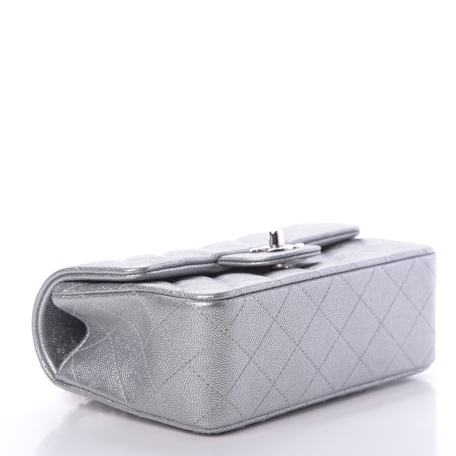 Chanel Metallic Caviar Quilted Mini Top Handle Rectangular Flap Silver 4 of 11