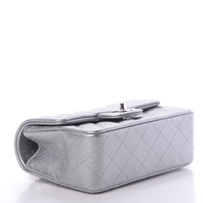 Chanel Metallic Caviar Quilted Mini Top Handle Rectangular Flap Silver 4 of 11