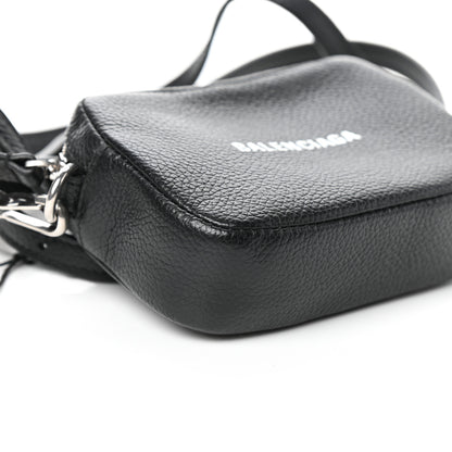 Balenciaga Grained Calfskin Logo Mini Cash Crossbody Pouch Black White 8 of 9