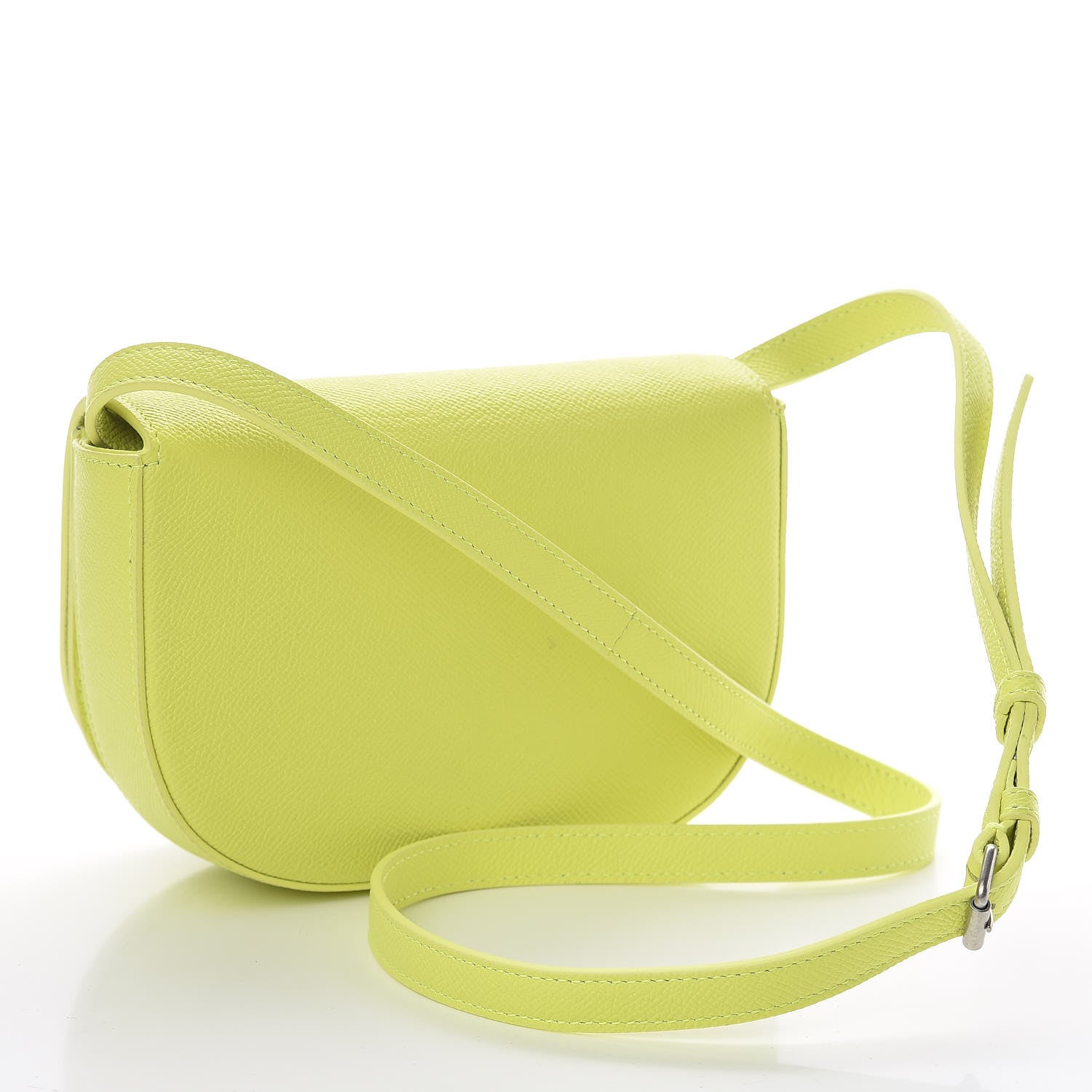 Balenciaga Grained Calfskin Logo Print Ville Day Bag XS Acid Green 3 of 12