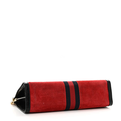 Gucci Suede Patent Web Medium Ophidia Chain Shoulder Bag Hibiscus Red Black 4 of 10