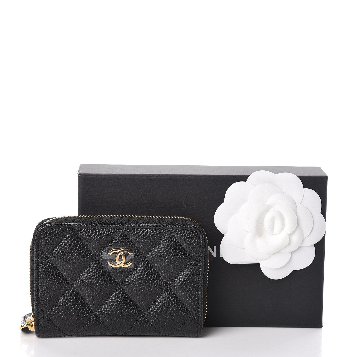 Chanel Caviar Quilted Zip Coin Purse Black 8 of 8