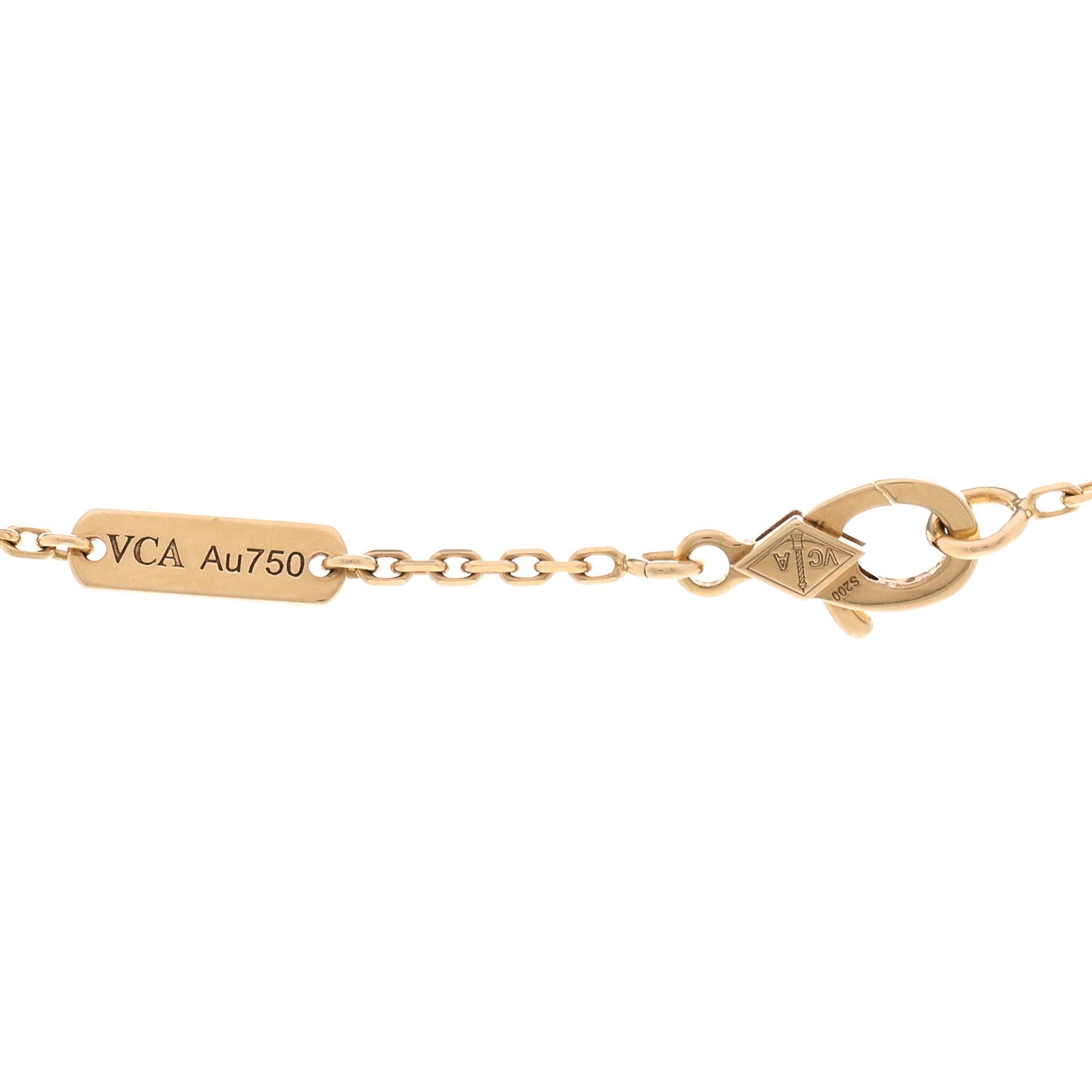 18K Yellow Gold Black Onyx Vintage Alhambra Pendant Necklace
