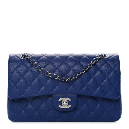 Chanel Caviar Quilted Medium Double Flap Blue 1 of 8
