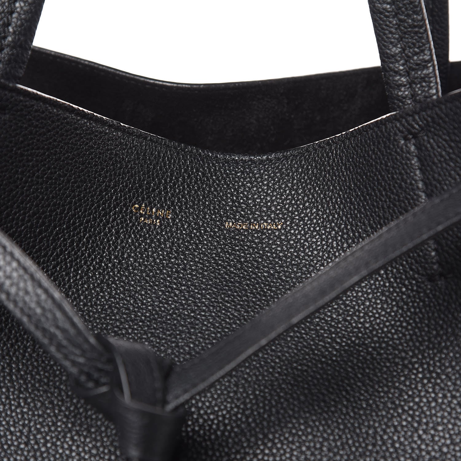 Celine Soft Grained Calfskin Medium Belt Cabas Phantom Black 9 of 10