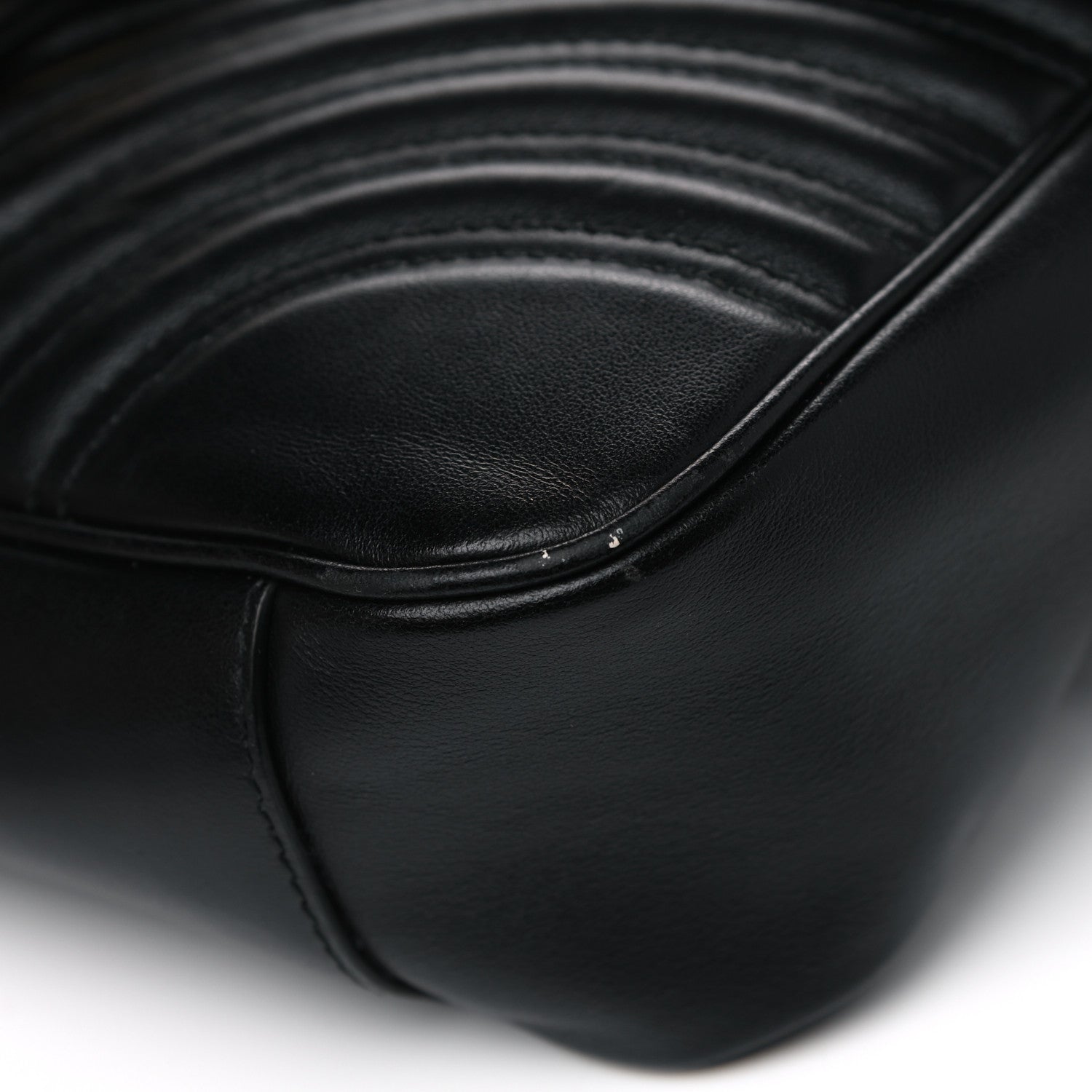 Gucci Calfskin Matelasse Medium GG Marmont Shoulder Bag Black 11 of 19