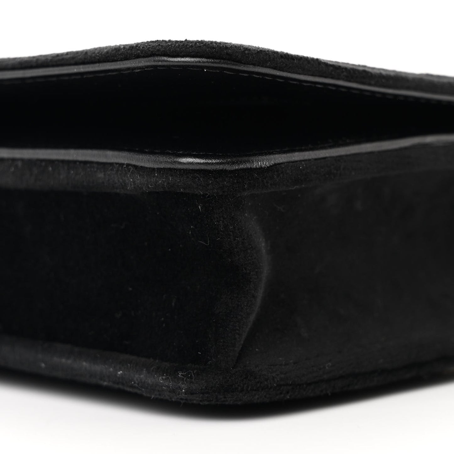 Velvet Quilted Boy Wallet On Chain WOC Black