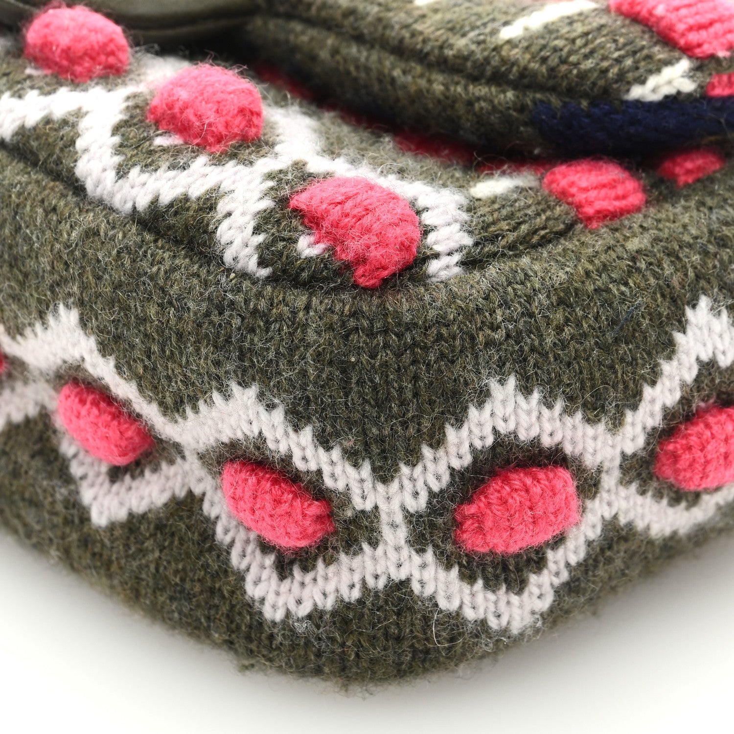 Chanel Cashmere Knit Extra Mini Single Flap Khaki Multicolor 9 of 9