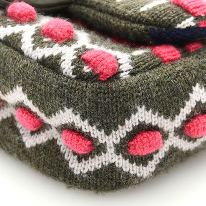 Chanel Cashmere Knit Extra Mini Single Flap Khaki Multicolor 9 of 9