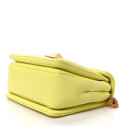 Valentino Garavani Nappa One Stud Chain Clutch Pale Yellow 9 of 9
