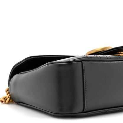 Gucci Calfskin Matelasse Small GG Marmont Shoulder Bag Black 10 of 10