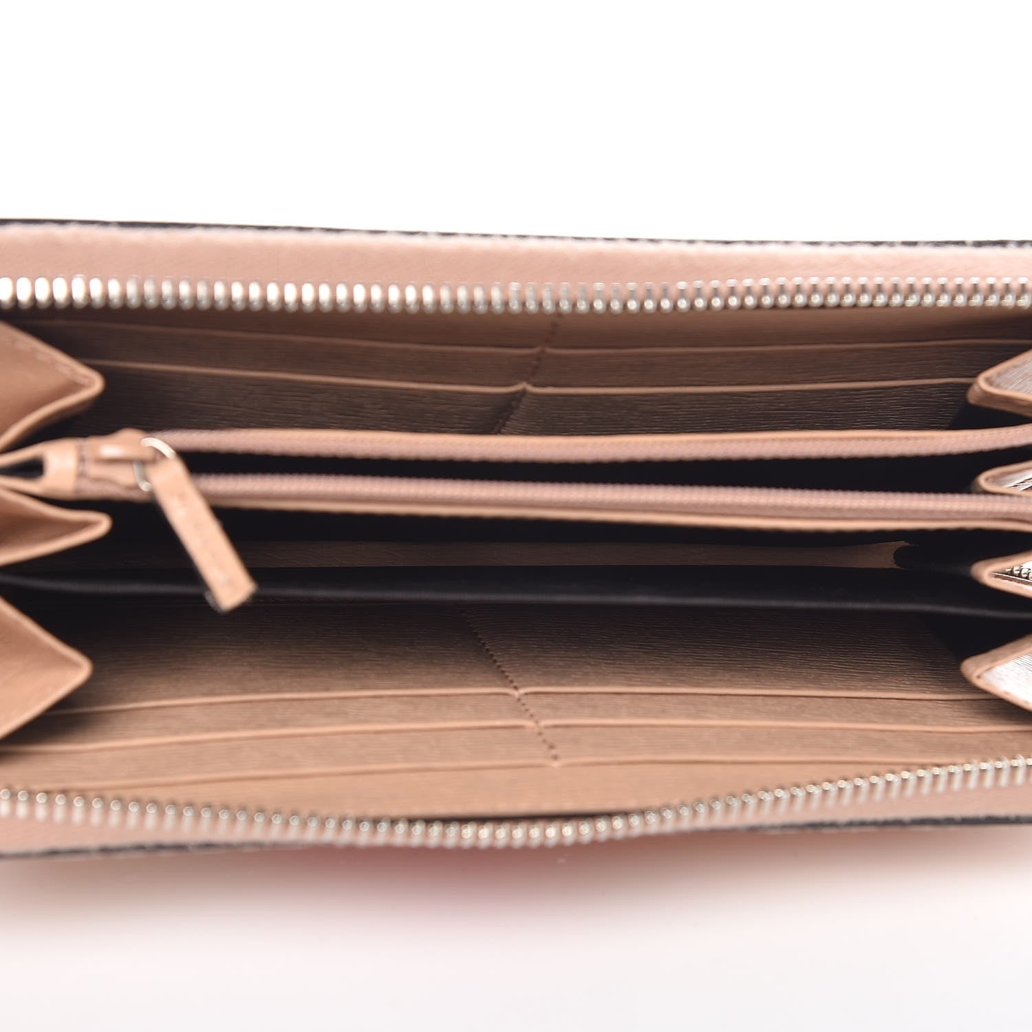 Gucci Shangai Calfskin Blooms Print Zip Around Wallet Pink Apricot Multicolor 5 of 10