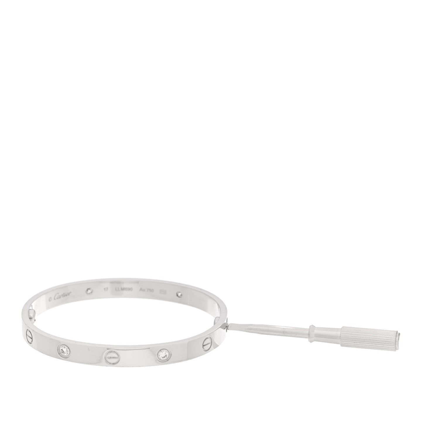 18K White Gold 4 Diamond LOVE Bracelet
