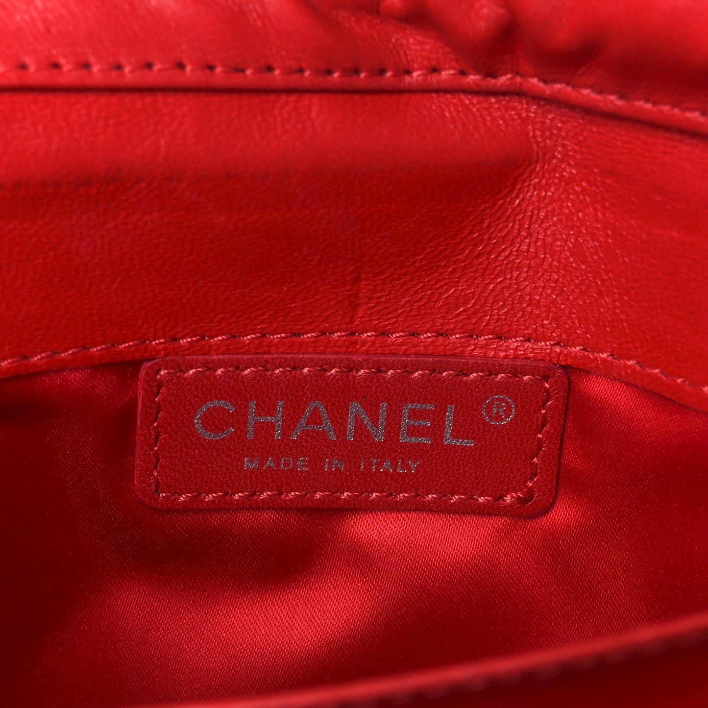 Lambskin Quilted Chain Clutch Flap Red