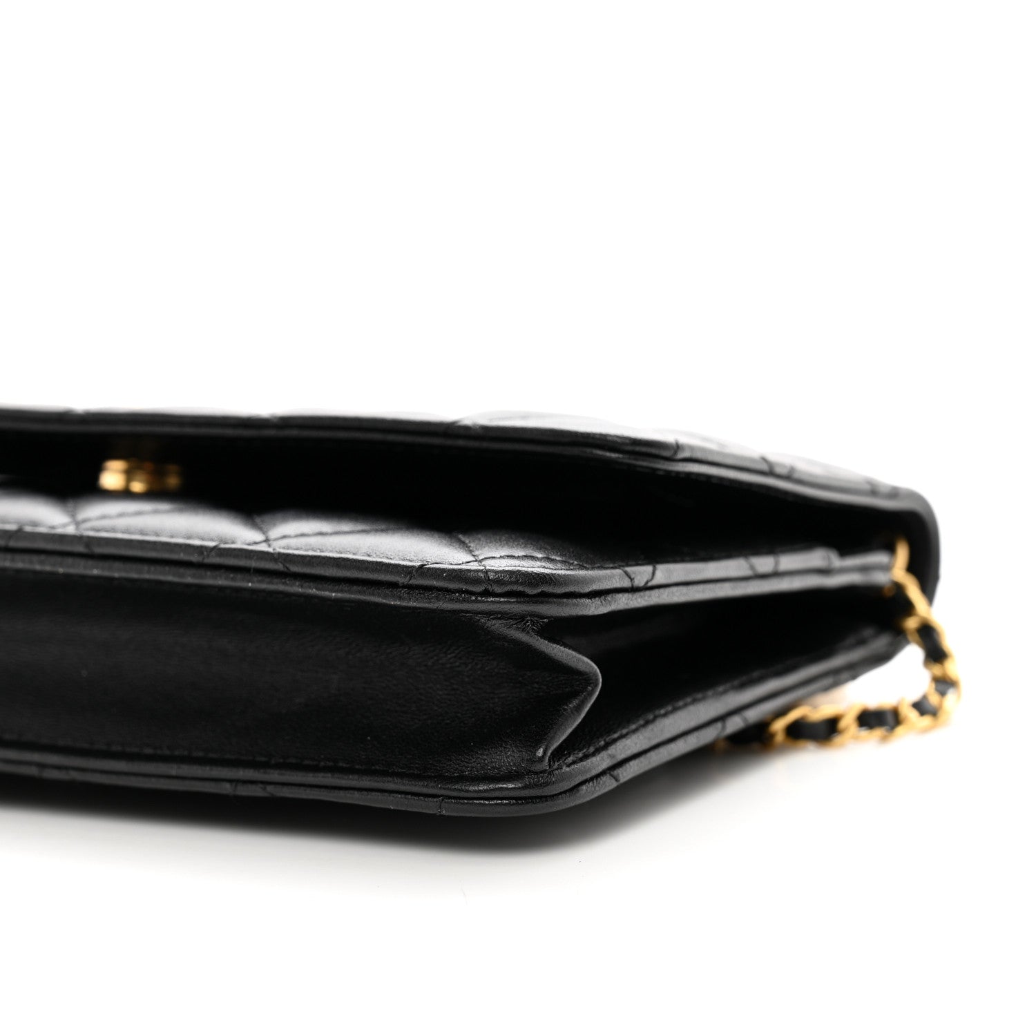 Chanel Lambskin Resin Quilted Coco Hearts Wallet On Chain WOC Black 11 of 11