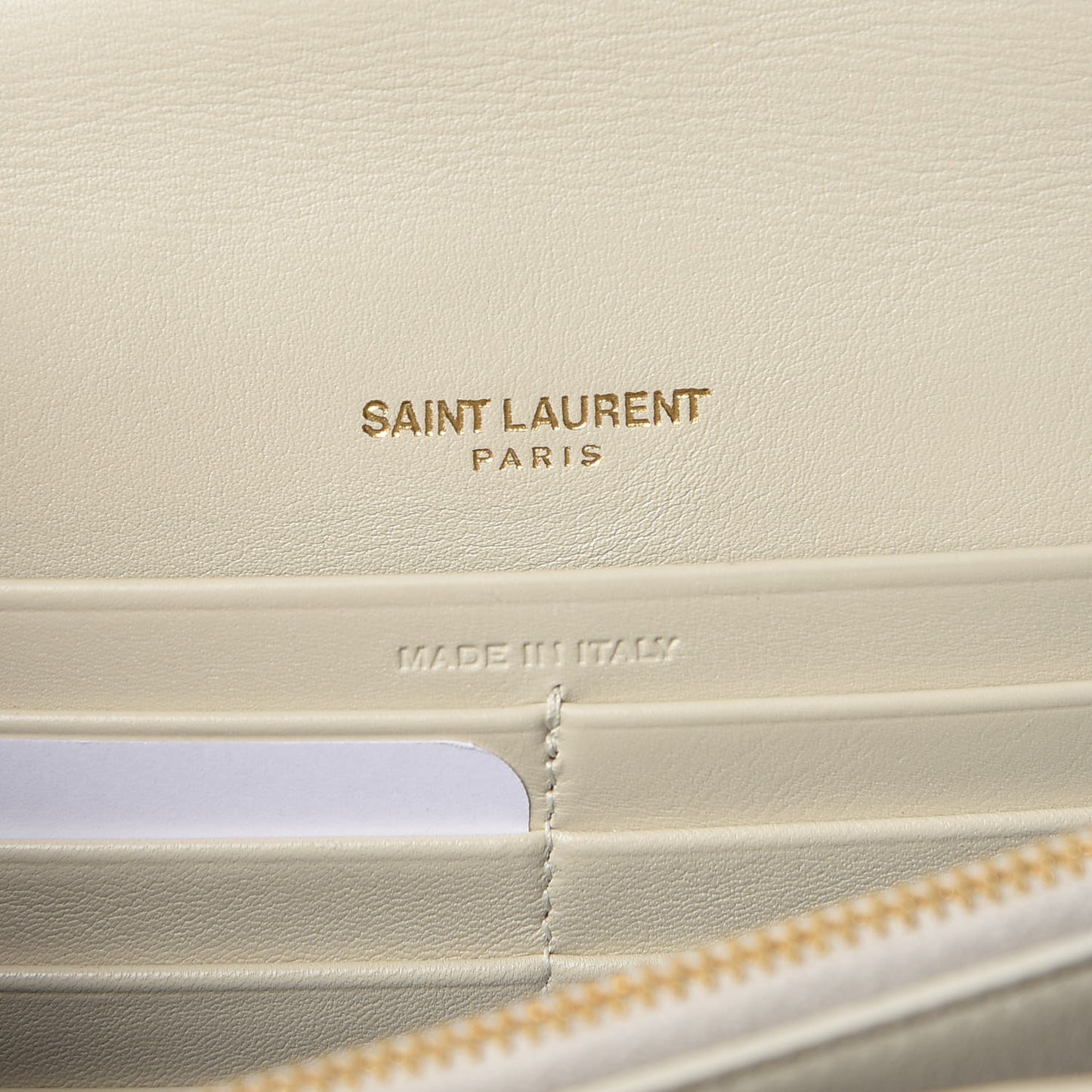 Patent Calfskin Matelasse Monogram Vicky Chain Wallet Off White
