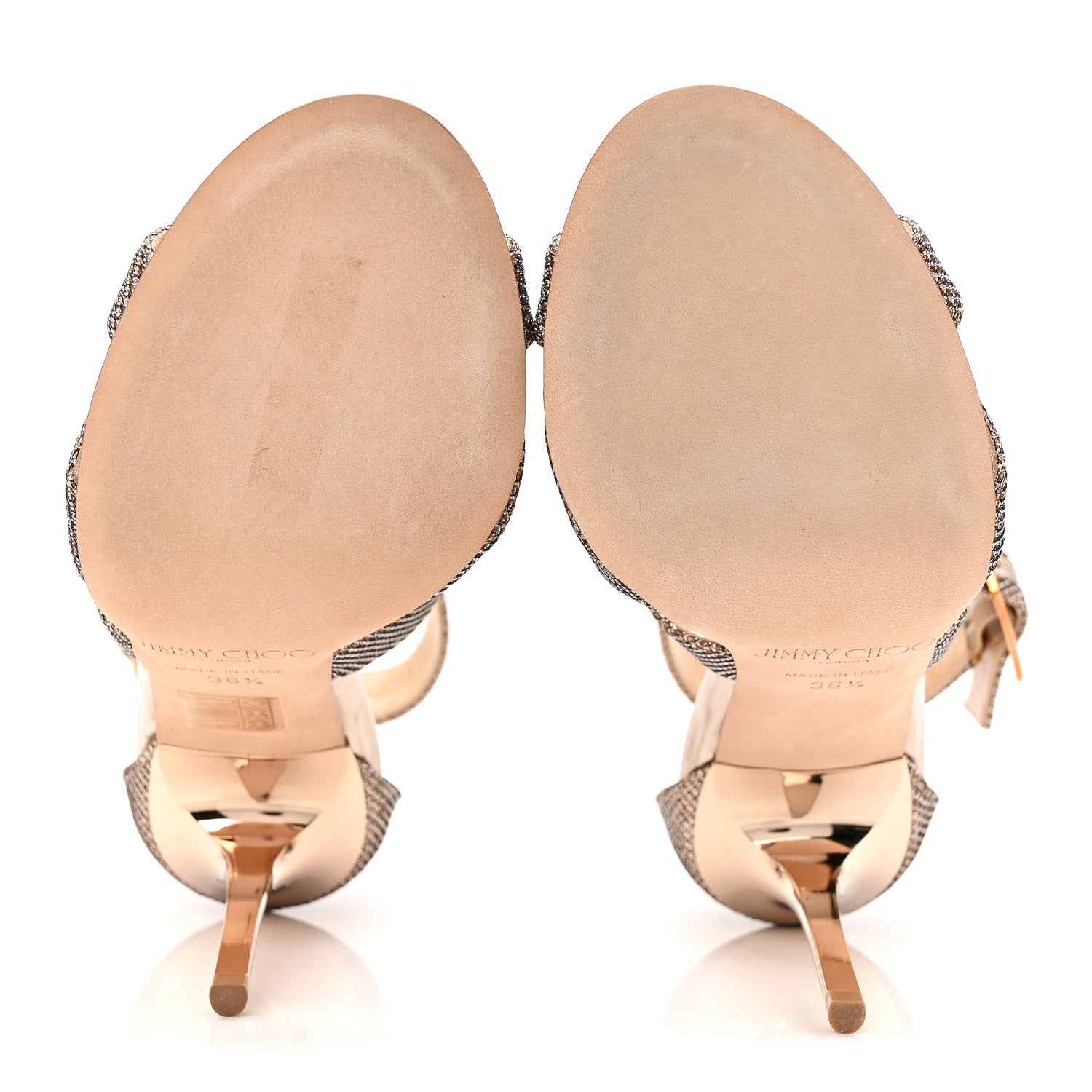 Jimmy Choo Lame Glitter Lottie Sandal 36.5 Macaroon 6 of 9