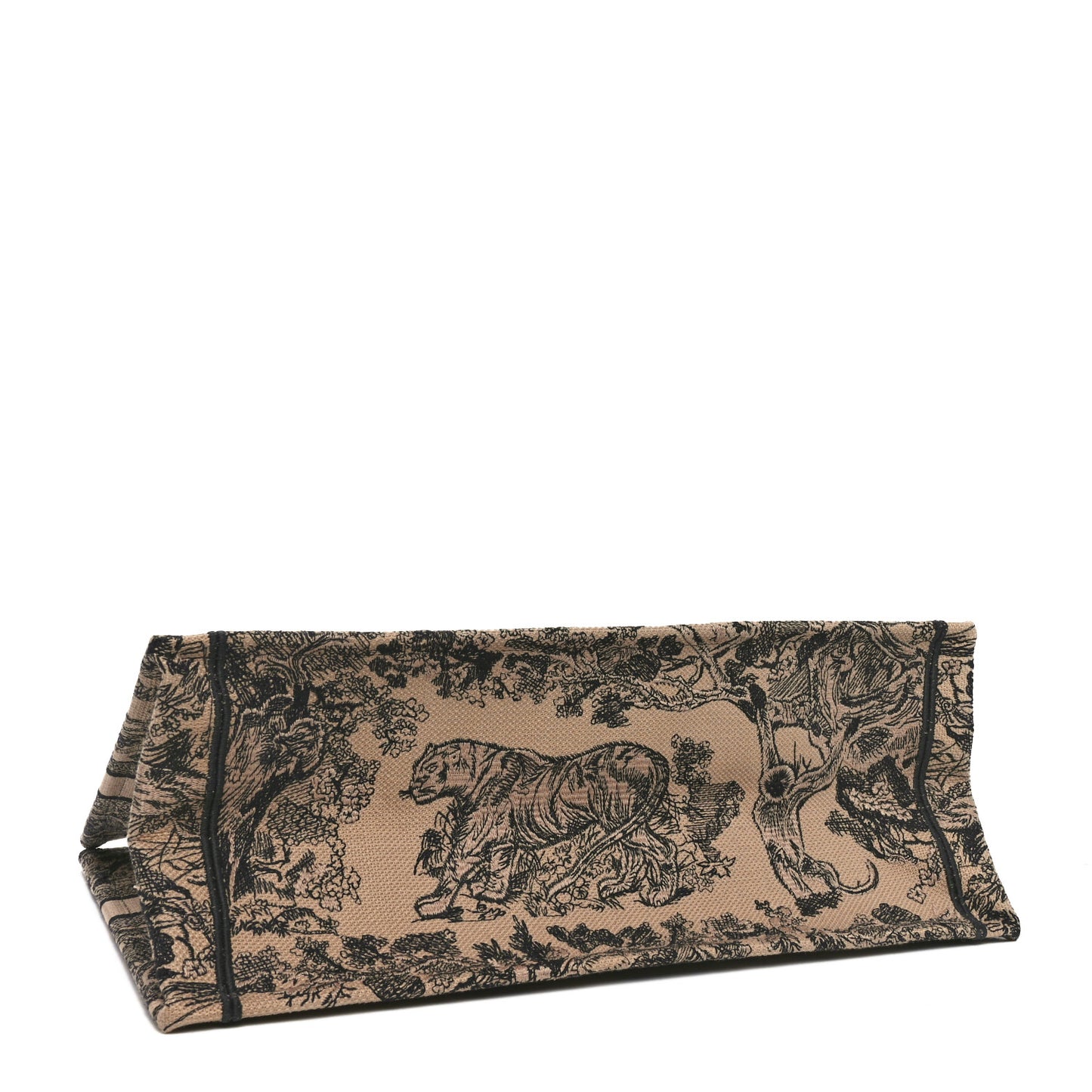 Canvas Embroidered Large Dioriviera Toile De Jouy Book Tote Brown