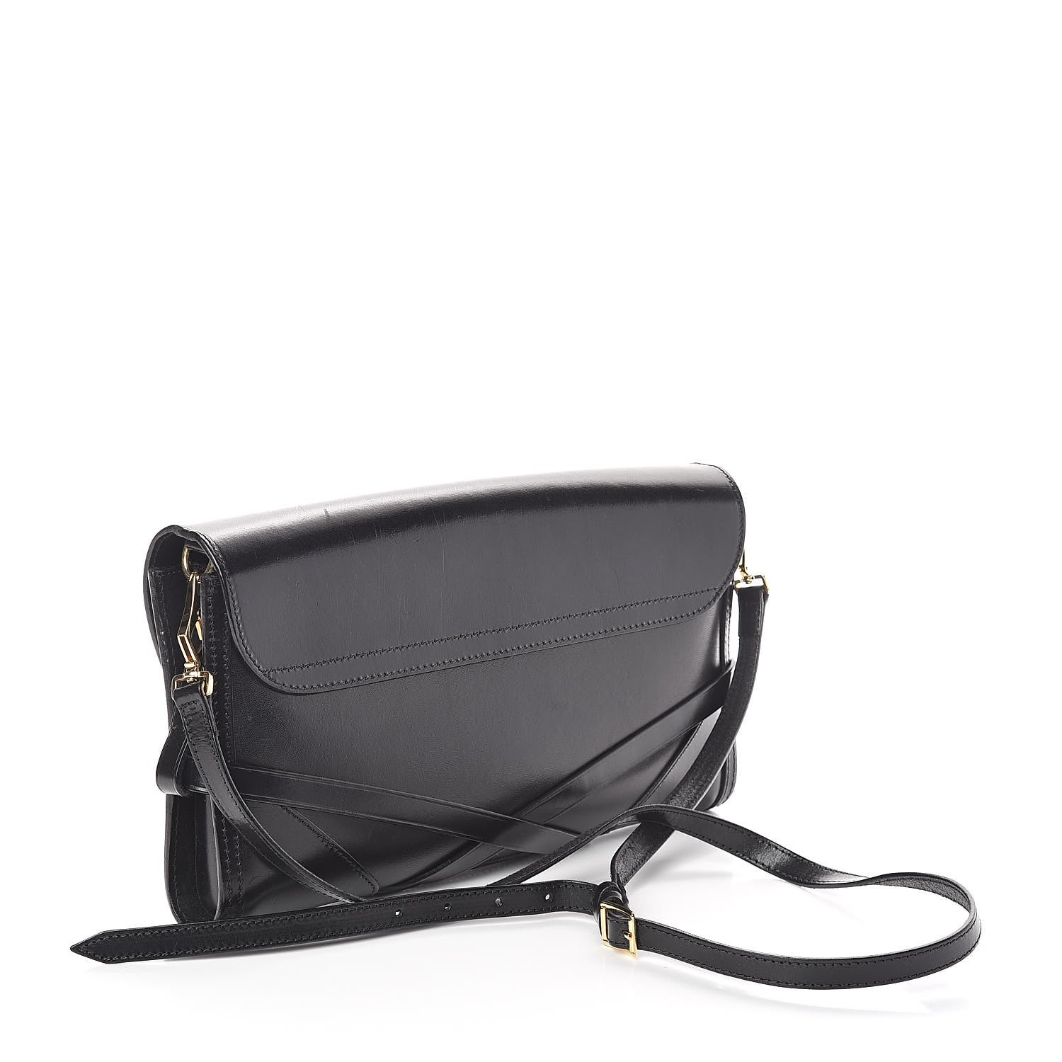 Burberry Polished Bridle Calfskin Katherine Crossbody Clutch Black 3 of 9