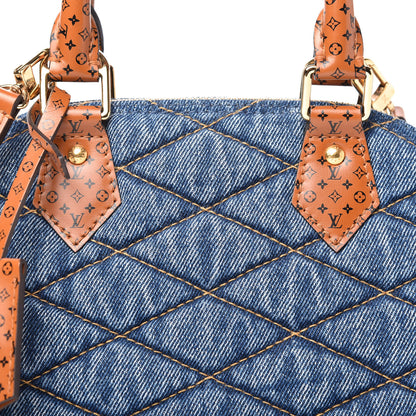 Louis Vuitton Denim Calfskin Reverse Monogram Malletage Alma BB Blue 9 of 9