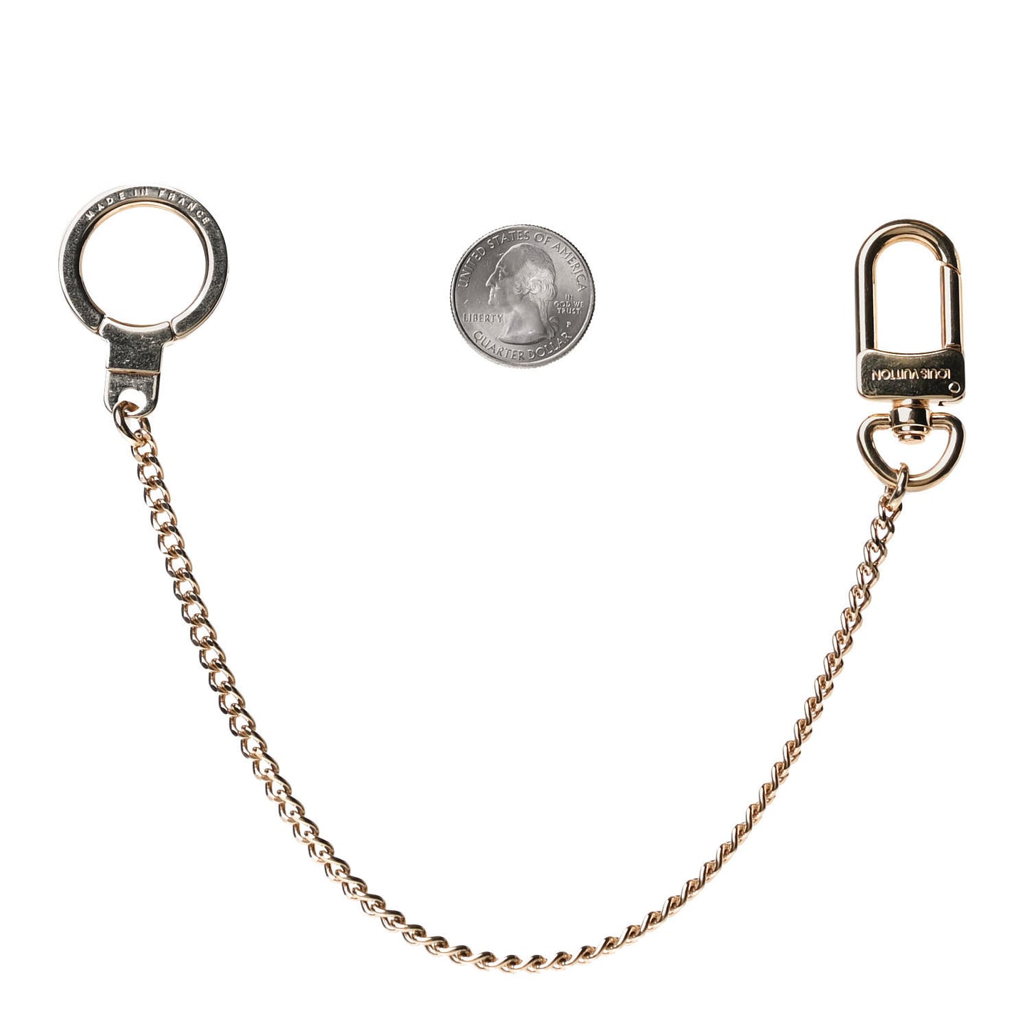 Metal Pochette Extender Key Ring Chain Gold