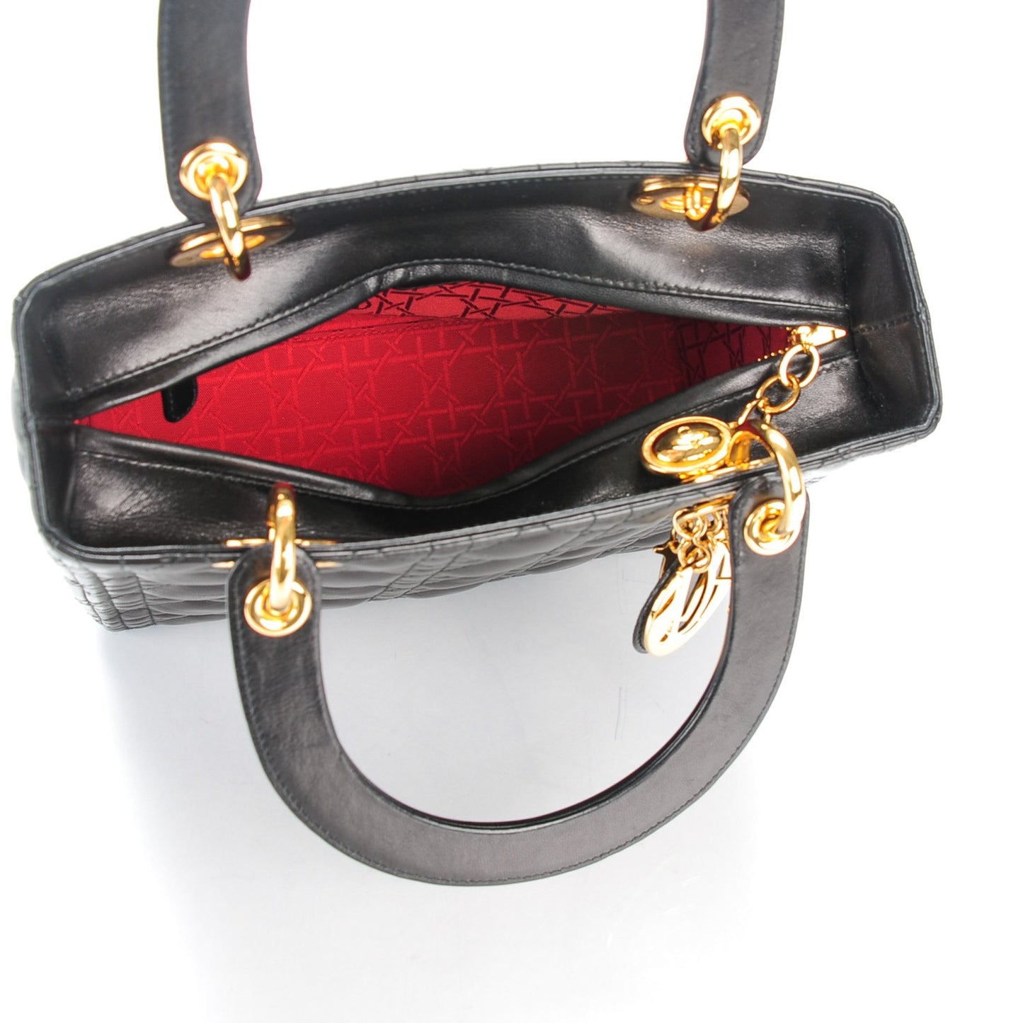 Lambskin Cannage Medium Lady Dior Black