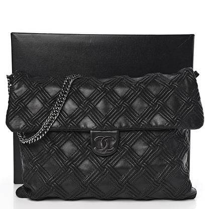 Chanel Lambskin Stitched Large Walk Of Fame Flap Black 12 of 12