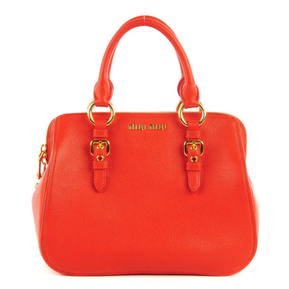 Miu Miu Goatskin Madras Bauletto Orange 1 of 10