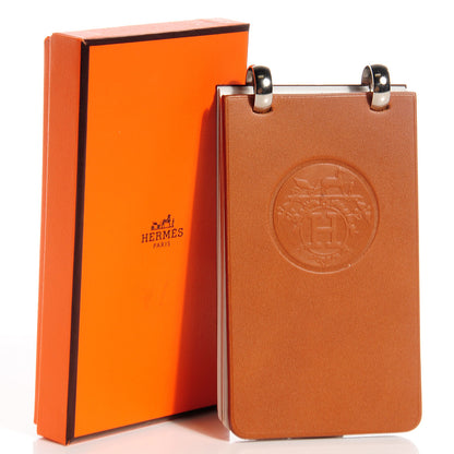 Hermes Hunter Calfskin Embossed Ex Libris Notepad Natural 6 of 6
