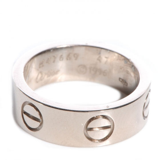 Cartier 18k White Gold 5mm Love Ring Size 47 US 4 1 of 5