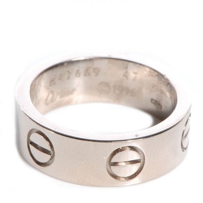 Cartier 18k White Gold 5mm Love Ring Size 47 US 4 1 of 5