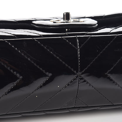 Chanel Patent Chevron Quilted Jumbo Single Flap Black 8 of 9