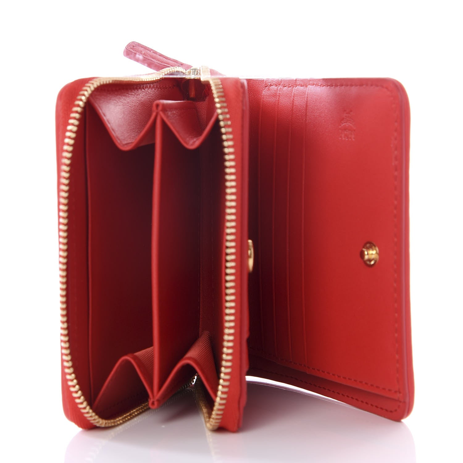 MCM Skyoptic Visetos Mini Zip Around Wallet Cognac 4 of 7