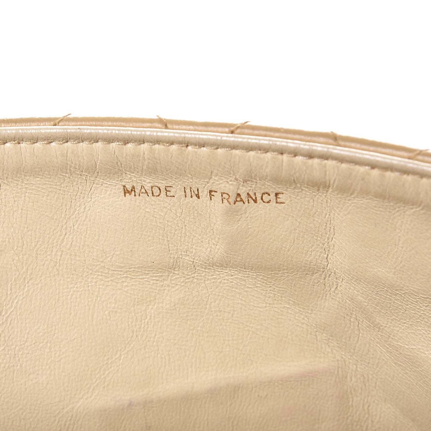 Lambskin Quilted Medium Single Flap Beige
