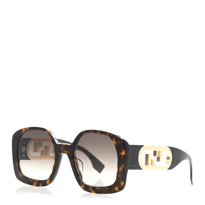 Fendi Acetate O'Lock Square Sunglasses FE40048U Tortoise 1 of 8