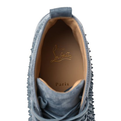 Christian Louboutin Veau Velours Mens Louis Spikes Flat Sneakers 45 Squale 8 of 9