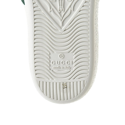 Gucci Calfskin Web Bee Embroidered Womens Ace Sneakers 35 White Green 6 of 9