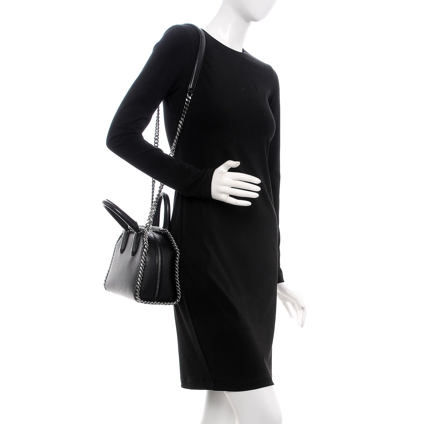 Eco Alter Nappa Mini Falabella Box Top Handle Bag Black