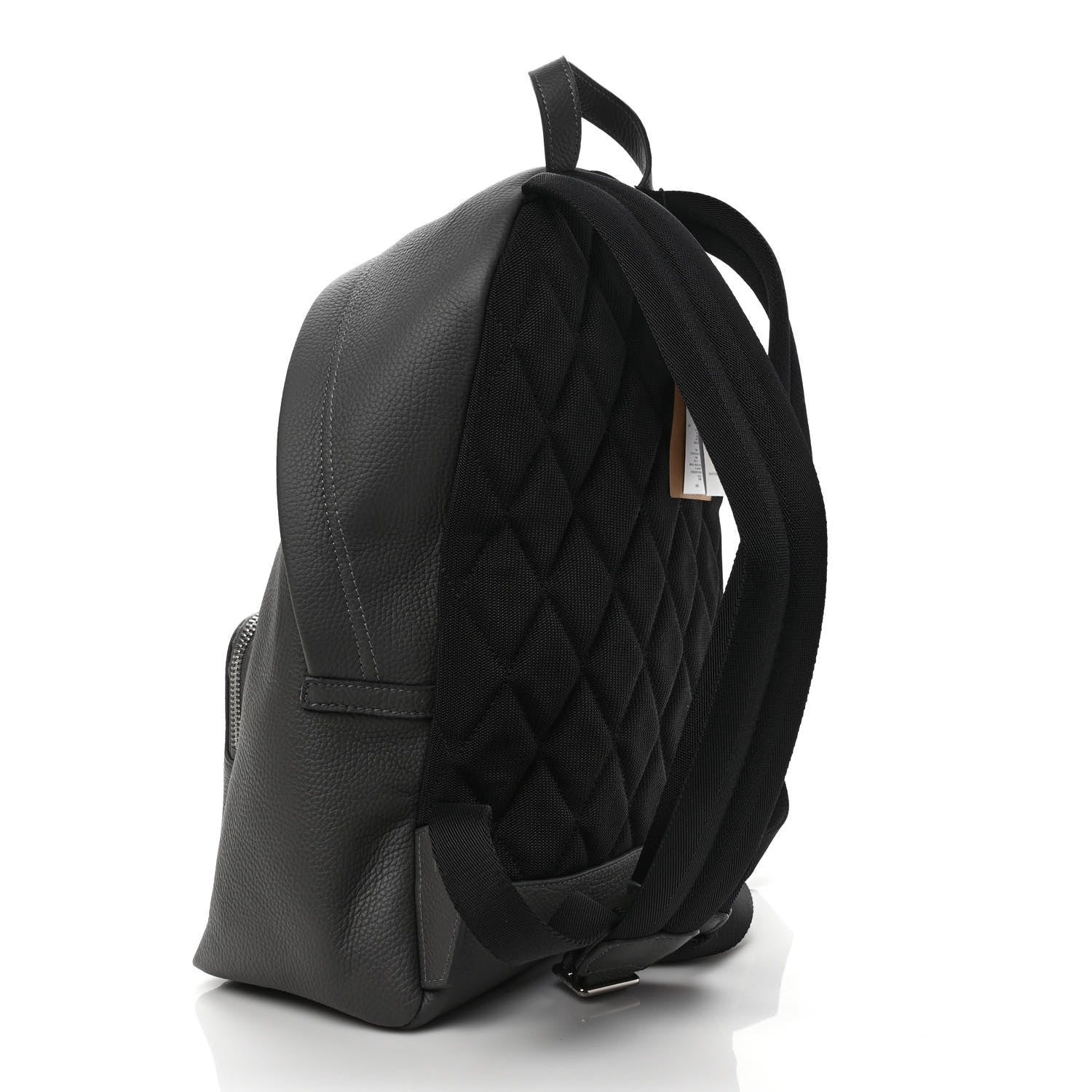 Burberry Calfskin Logo Embossed Backpack Charcoal Grey 3 of 10