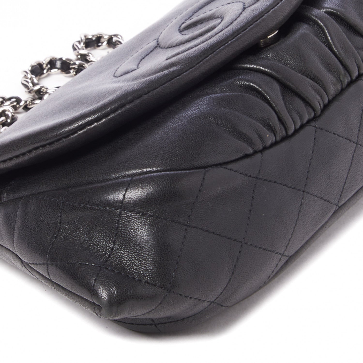 Chanel Lambskin Half Moon Wallet On Chain WOC Black 5 of 11