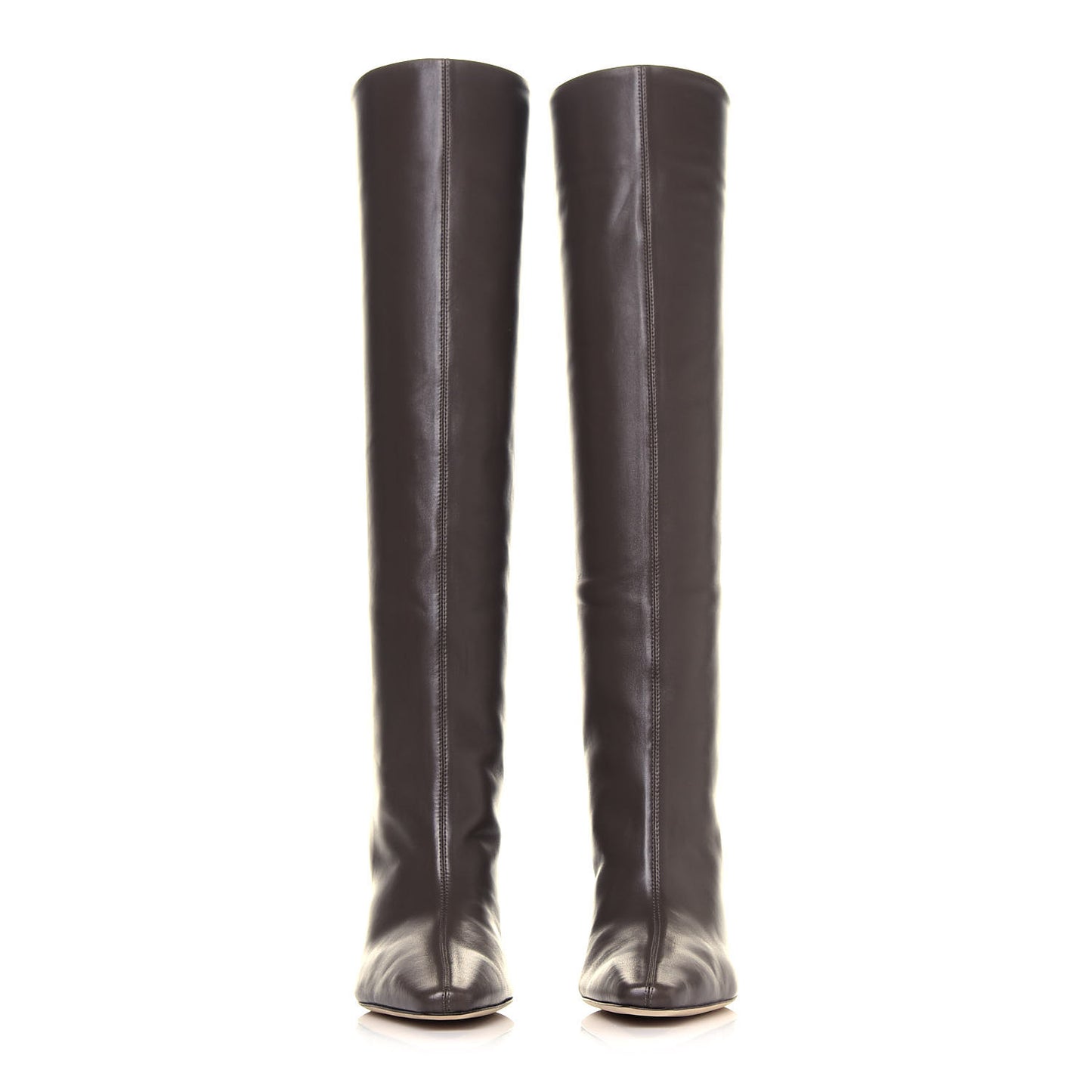 Calfskin Nappa Chad 90 Knee High Boots 35.5 Brown