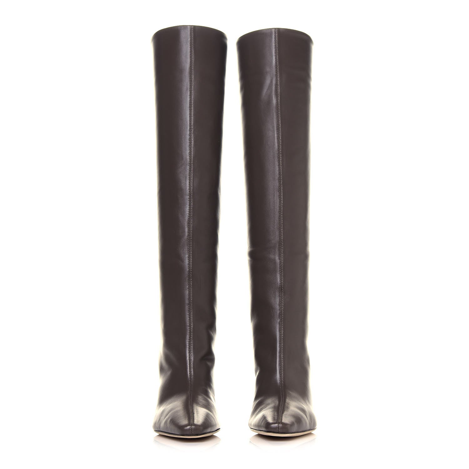 Jimmy Choo Calfskin Nappa Chad 90 Knee High Boots 35.5 Brown 2 of 7