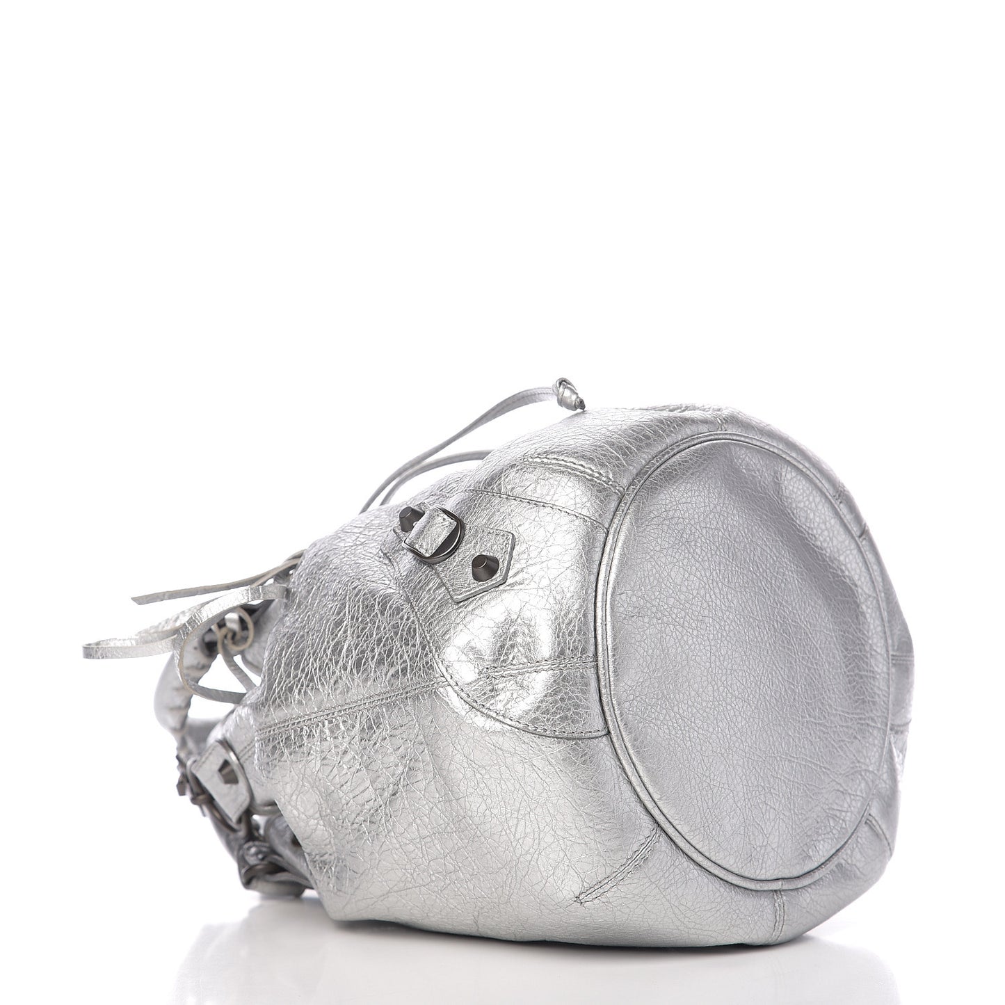 Metallic Agneau Classic Hardware Mini Pompon Gris Aluminum