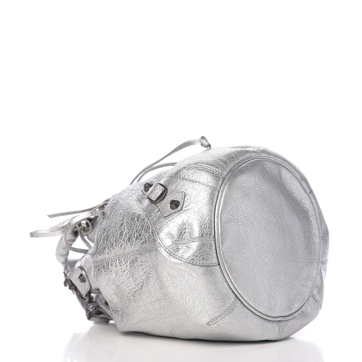 Balenciaga Metallic Agneau Classic Hardware Mini Pompon Gris Aluminum 3 of 9