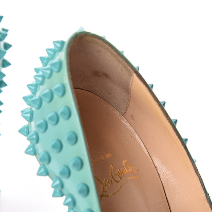 Christian Louboutin Patent Pigalle Spikes 120 Pumps 37 Aquamarine 11 of 13