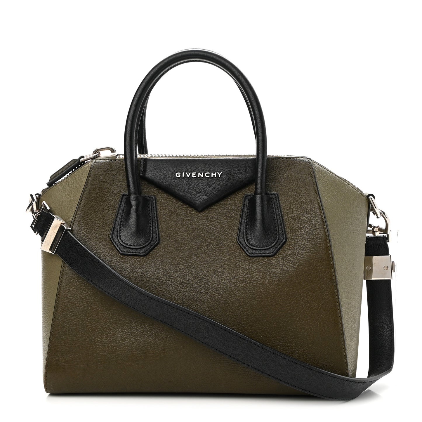 Sugar Goatskin Small Tri-Color Antigona Olive Black