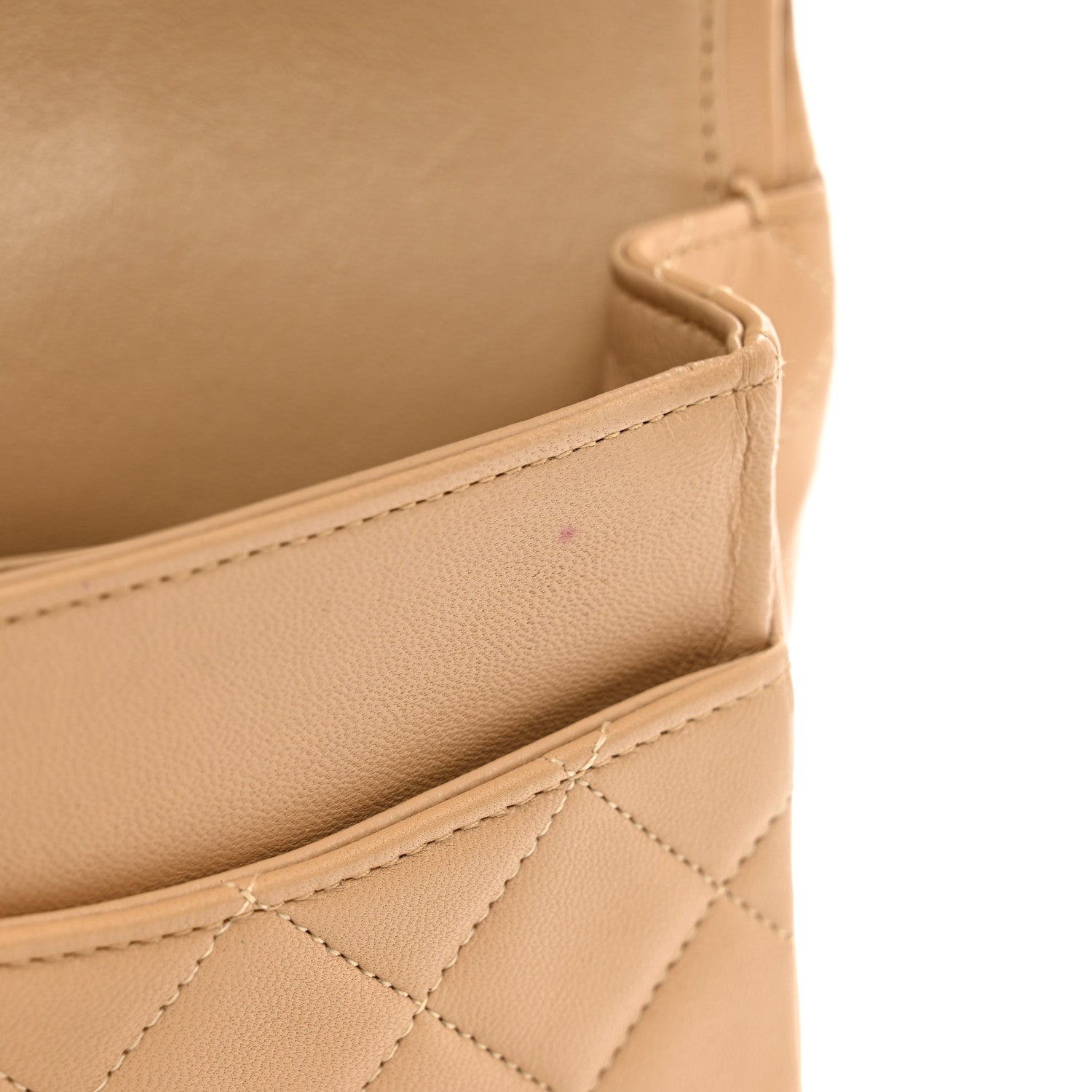 Chanel Lambskin Quilted Medium Double Flap Beige 11 of 13