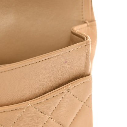 Chanel Lambskin Quilted Medium Double Flap Beige 11 of 13